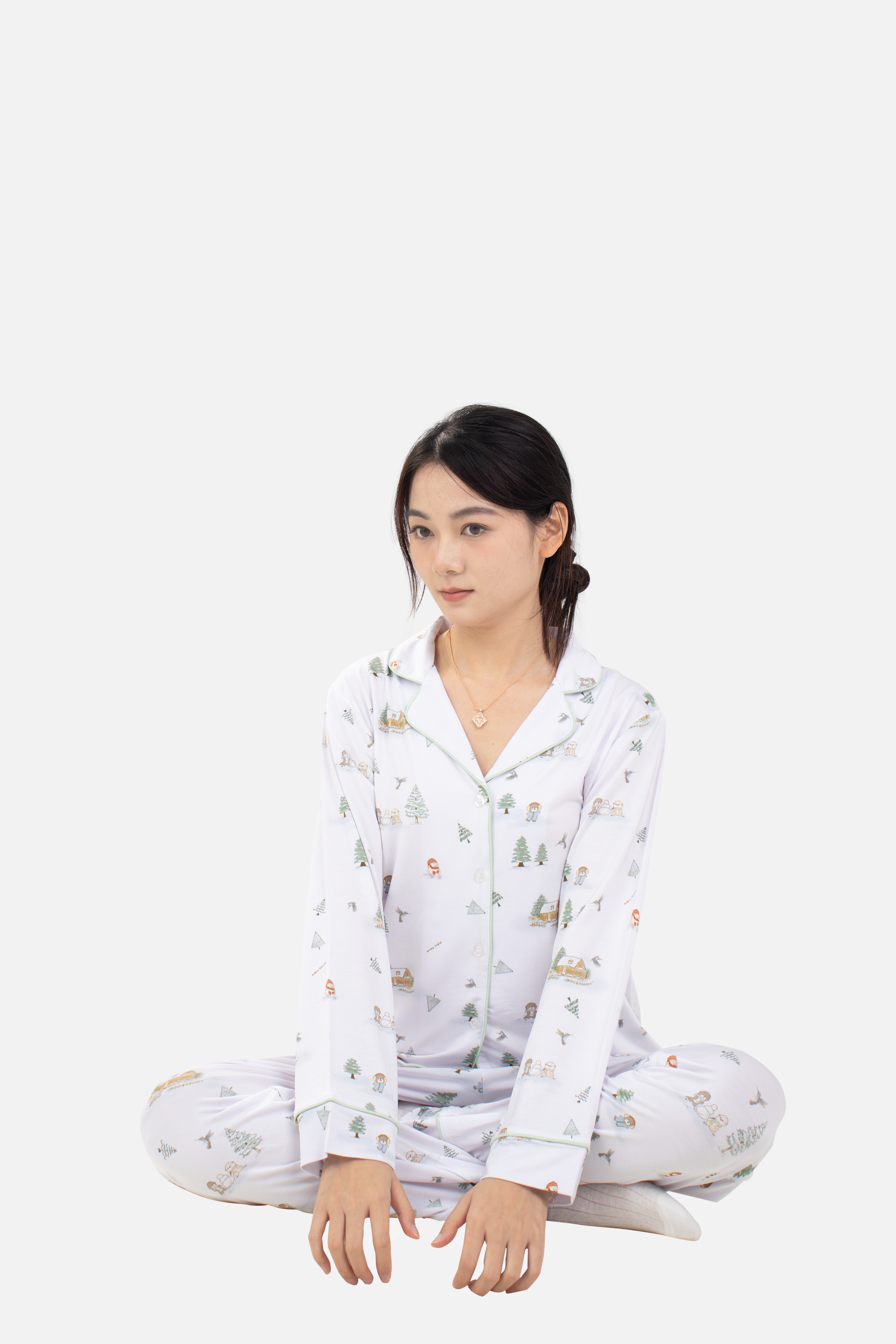 Mini nova Winter Bamboo Fiber Adult Long-Sleeved Pajama Series