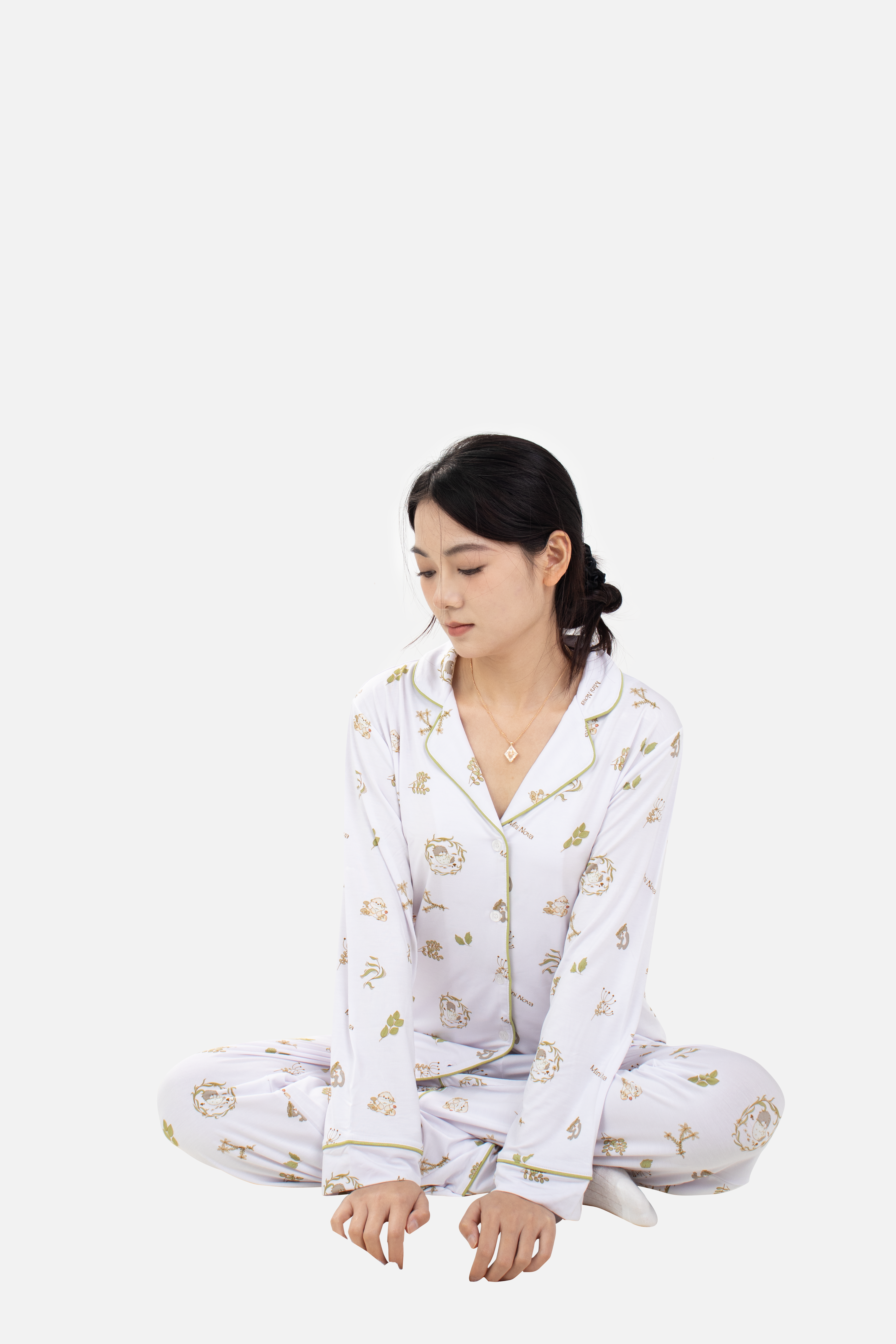 Mini nova Spring Bamboo Fiber Adult Long-Sleeved Pajama Series