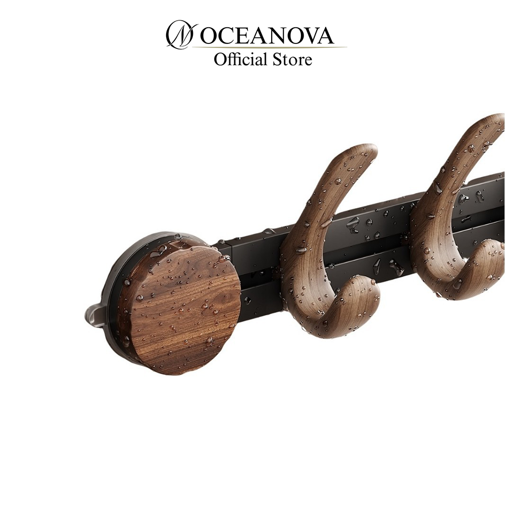 Walnut wall mounted clothes rack