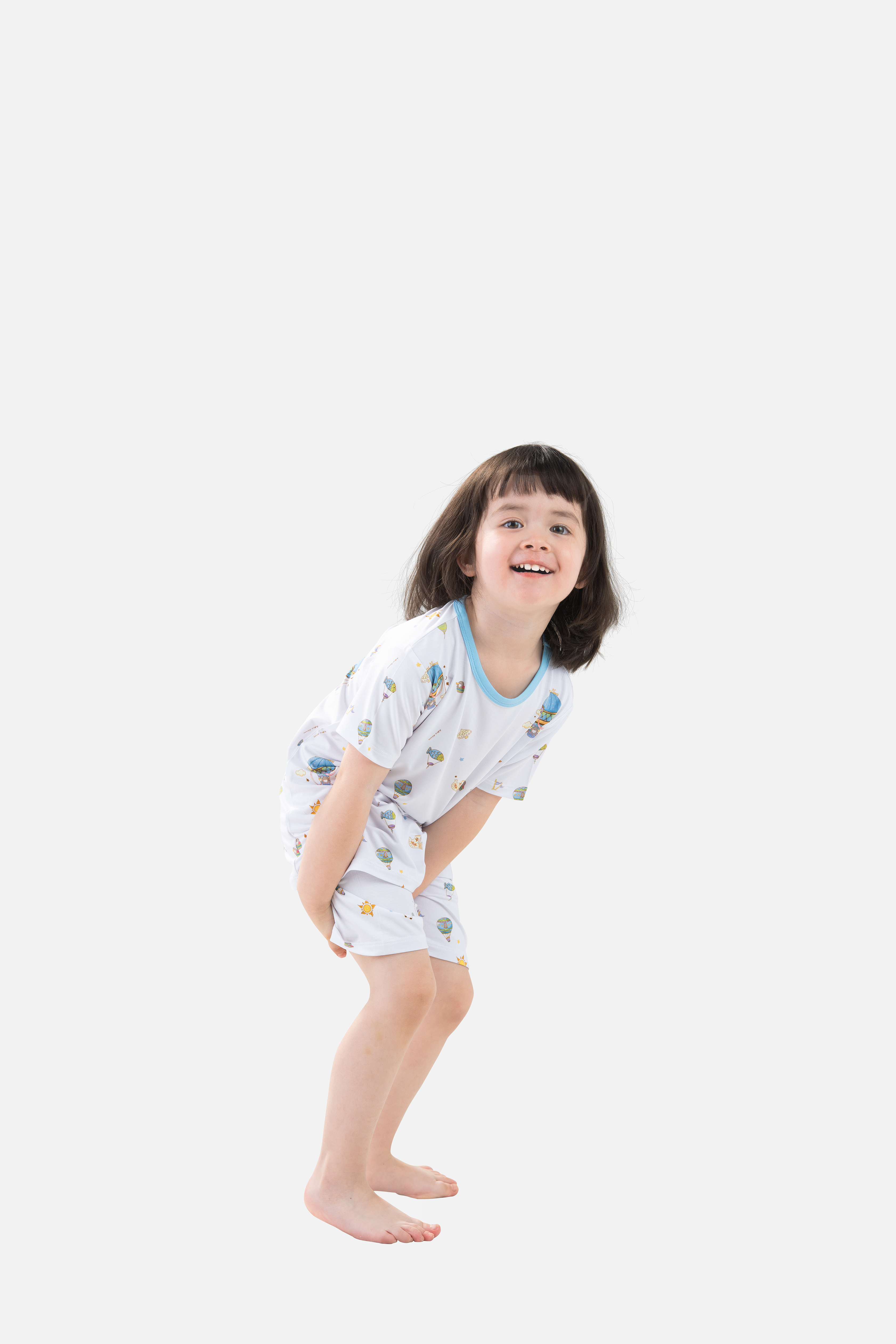 Mini Nova Hot Air Balloon Bamboo Fiber Baby Short-Sleeve Pajama Series