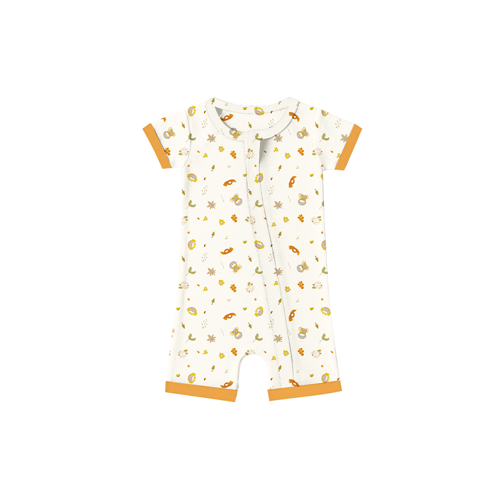 Mini Nova Autumn Bamboo Fiber Baby Short Onesie