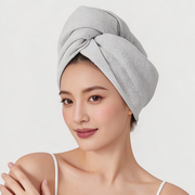 Oceanova light gray ant-patterned hair drying towel