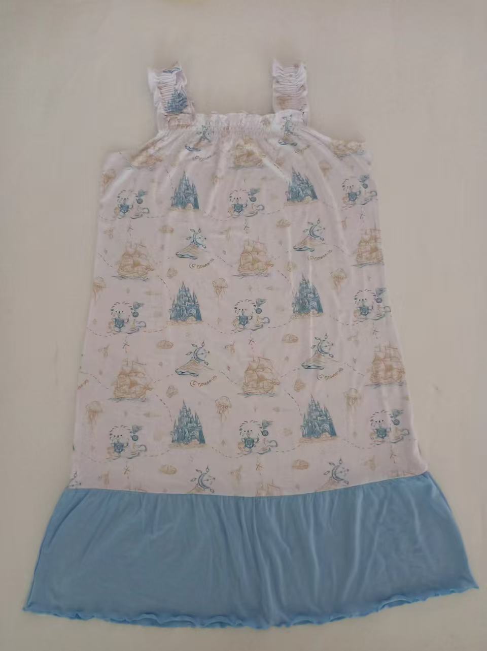 Kids Square-Neck Dress (Ocean Voyage)