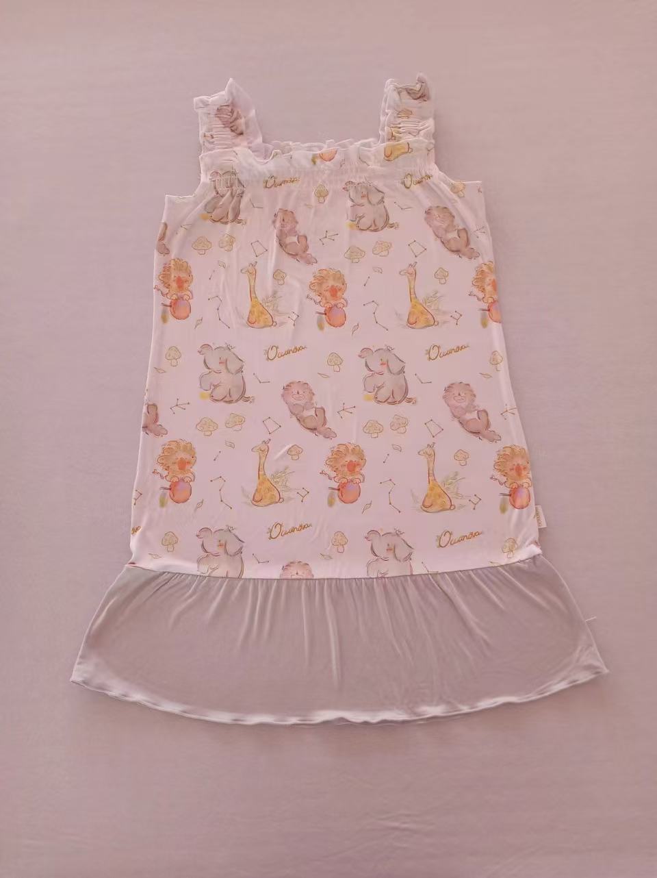 Kids Square-Neck Dress (Wild Safari )