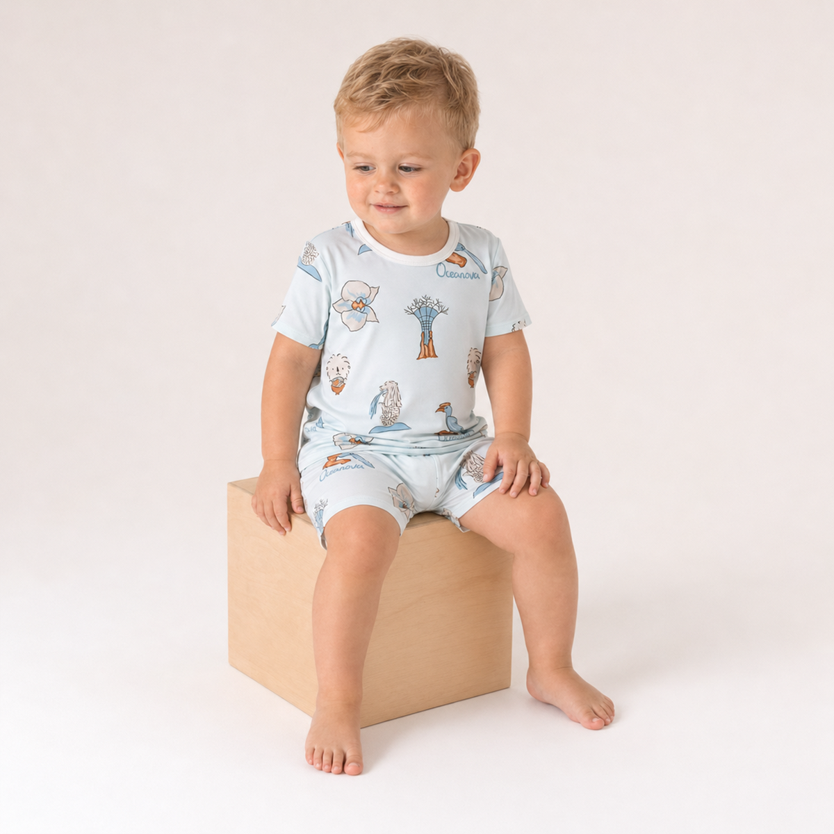 Kid 2-piece Pajamas (short) Merlion Garden