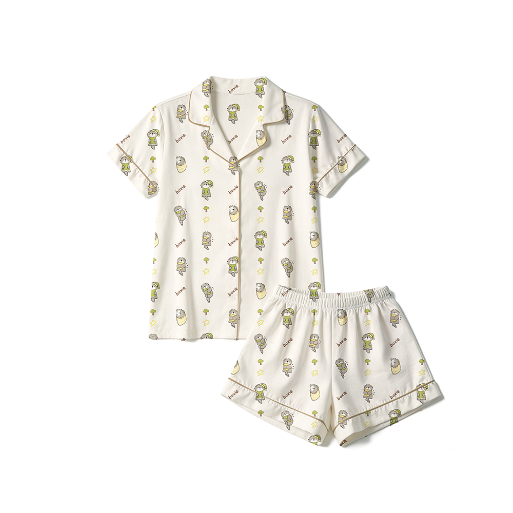 Mini nova Classic bamboo fiber adult short-sleeved pajama series
