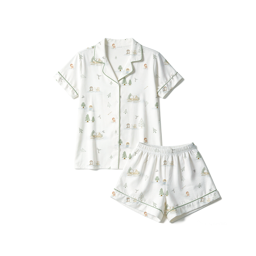 Mini nova Winter Bamboo Fiber Adult Short-Sleeve Pajama Series