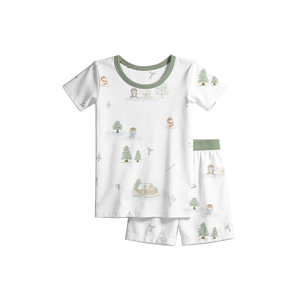 Mini Nova Winter Bamboo Fiber Baby Short-Sleeve Pajama Series