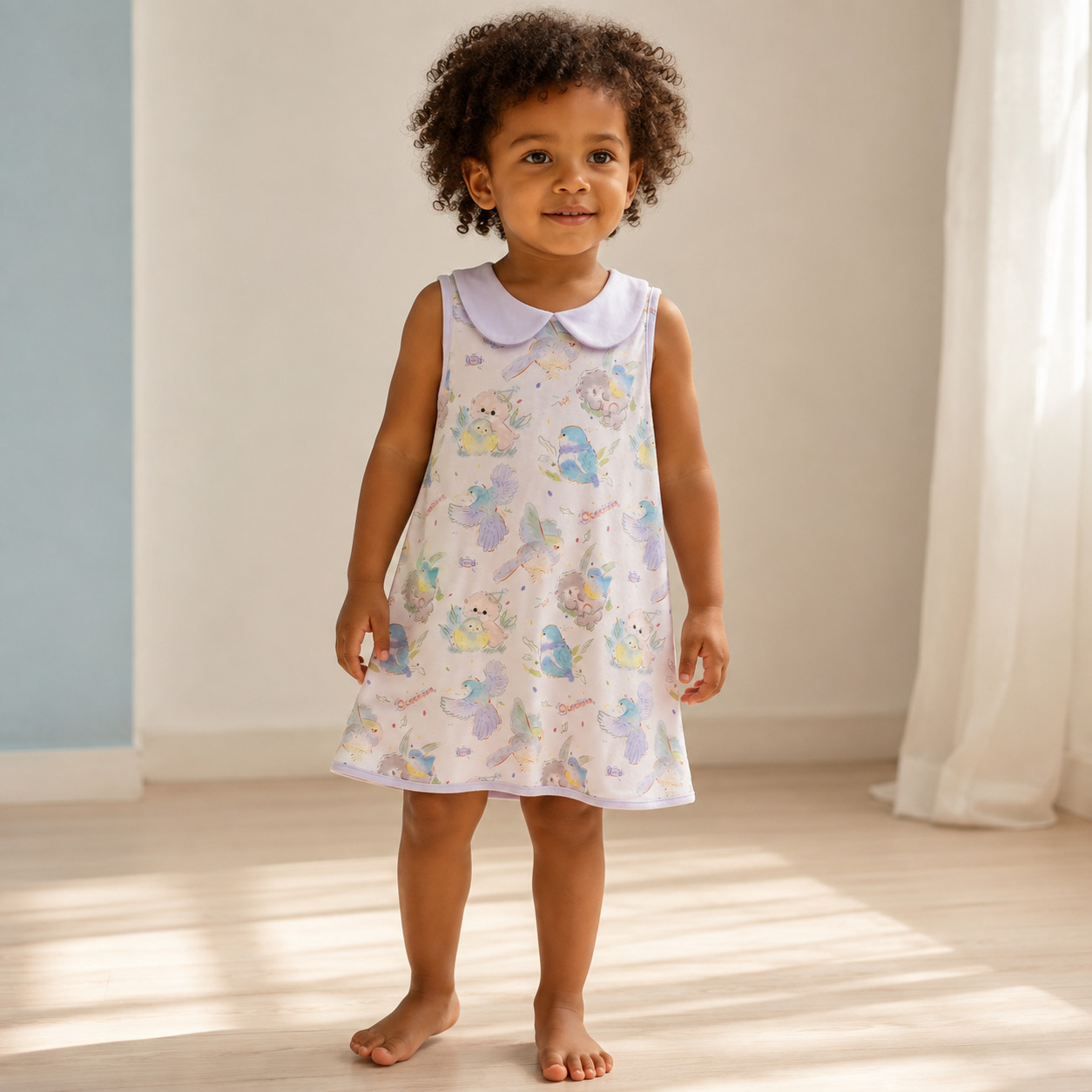 Collar Dress (Birdsong Garden）