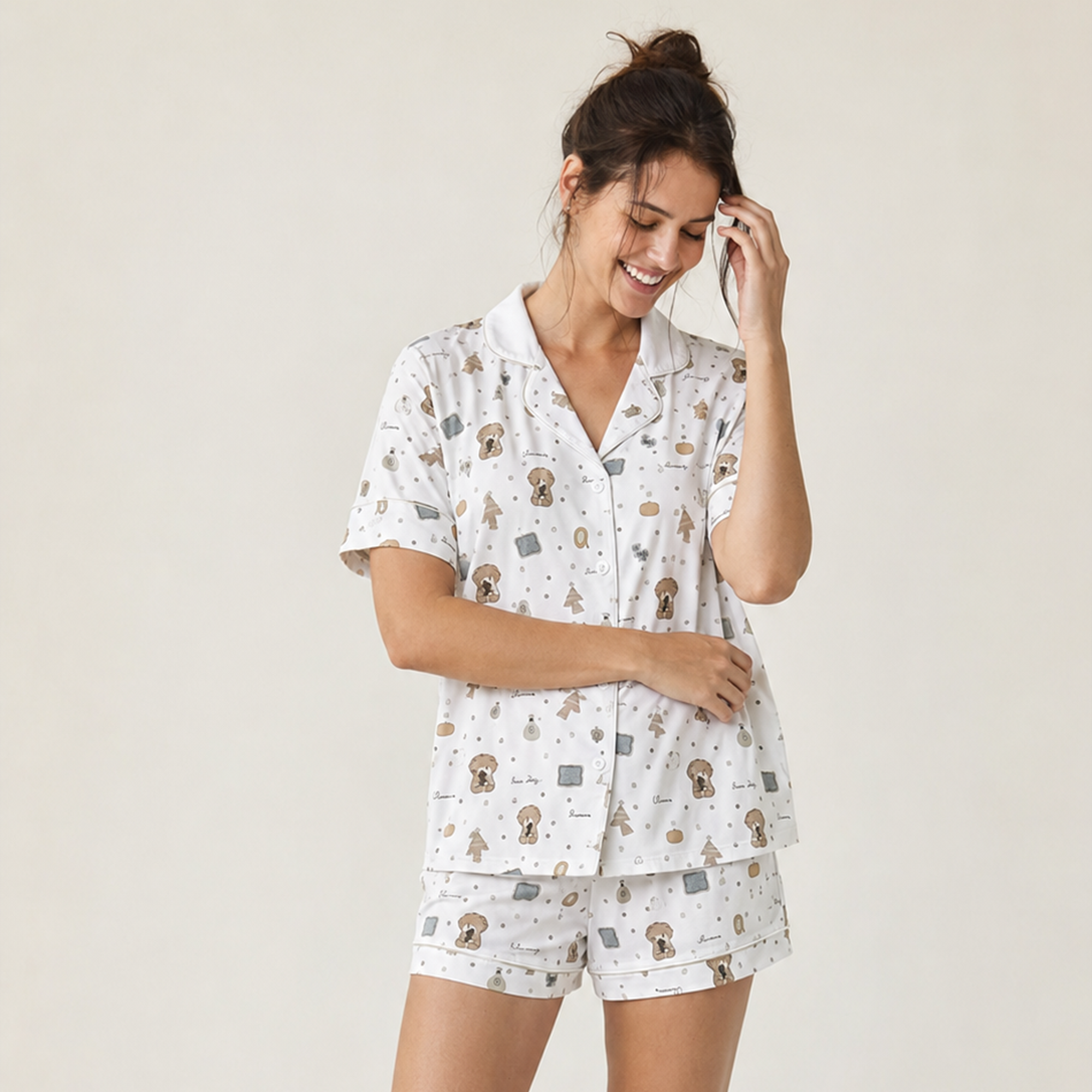Adult Short Pajama Set （Boxie’s Daily）