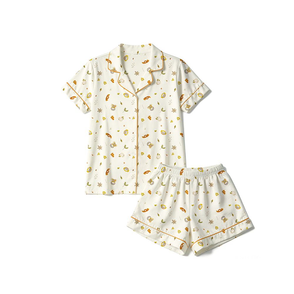 Mini nova Autumn Bamboo Fiber Adult Short-Sleeve Pajama Series