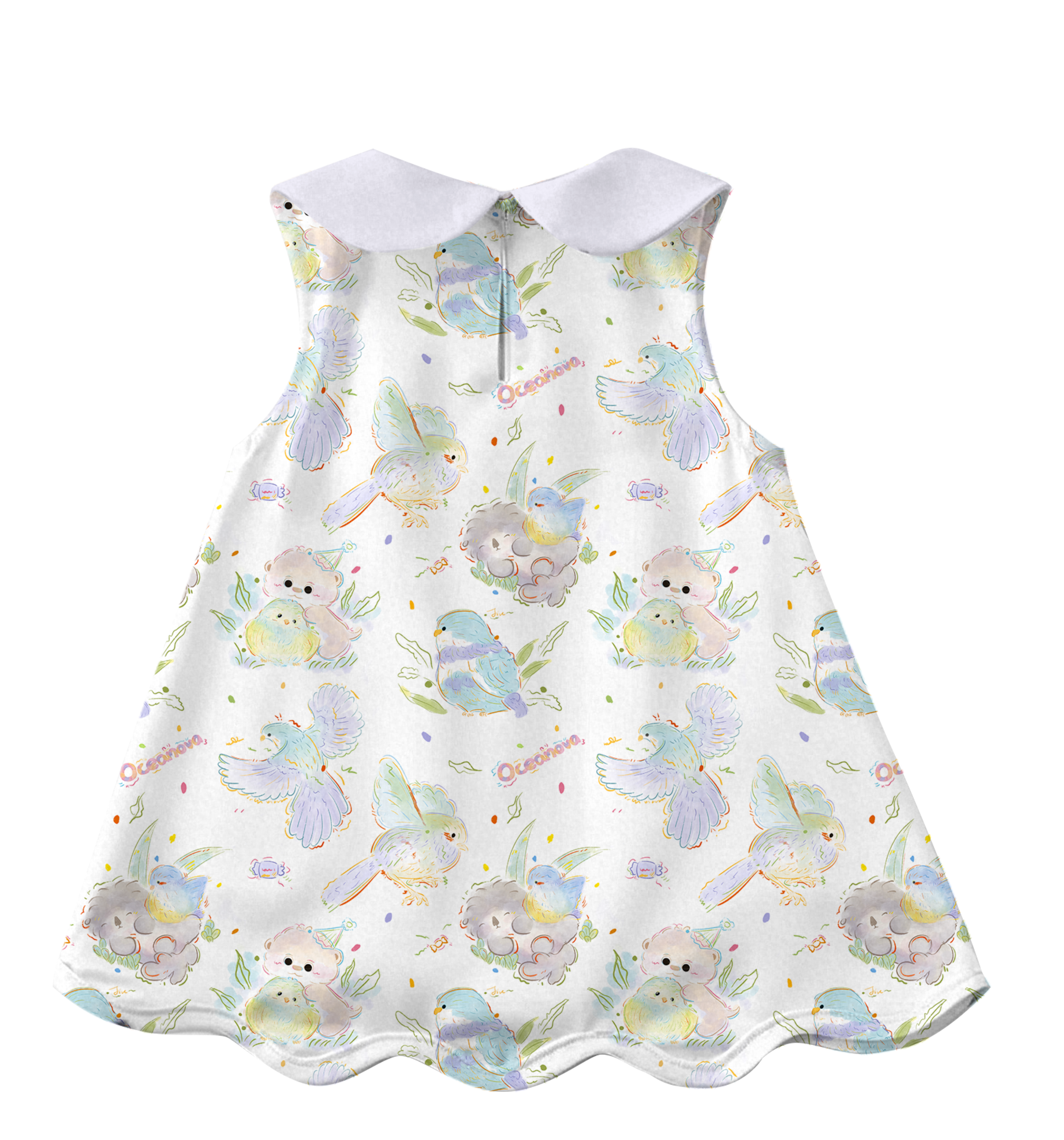 Collar Dress (Birdsong Garden）