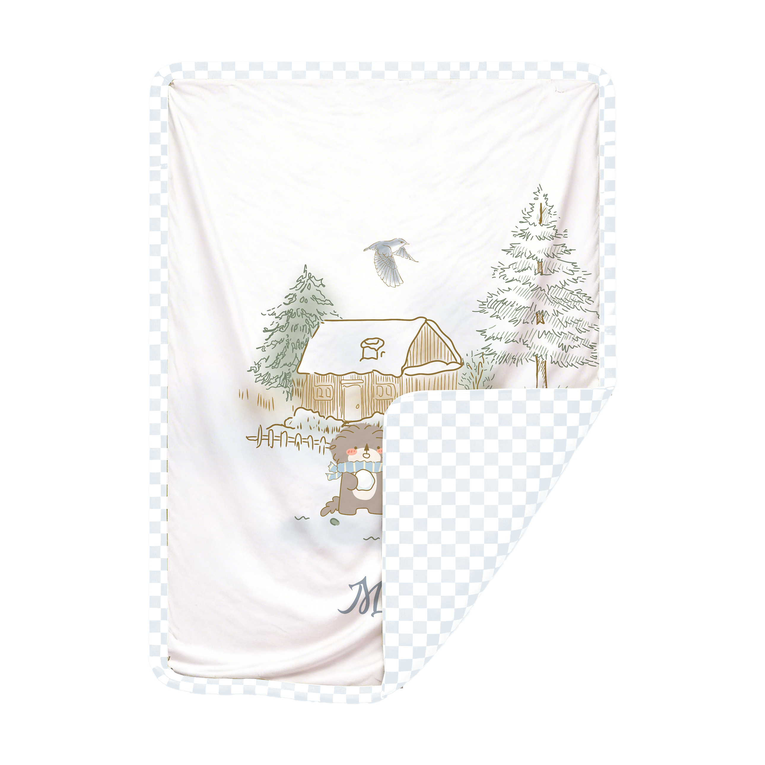 Mini Nova Large Winter Snowman Bamboo Fiber Baby Blanket