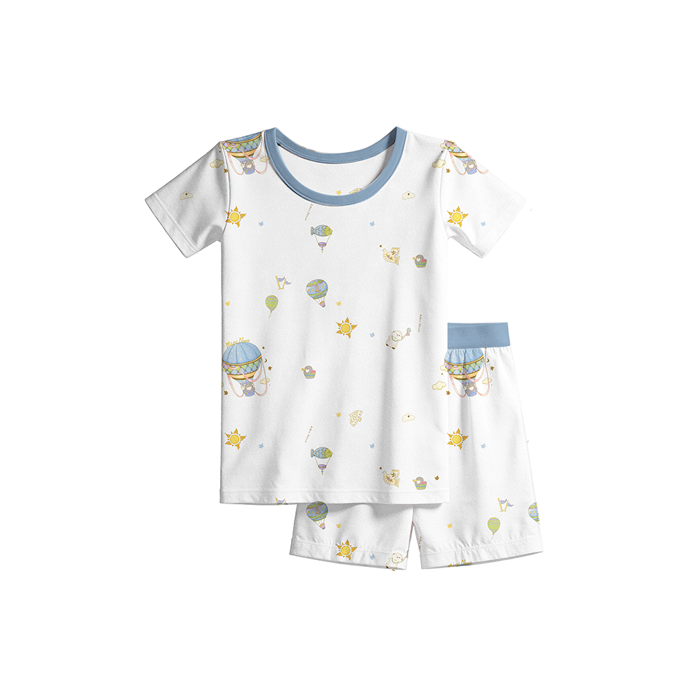Mini Nova Hot Air Balloon Bamboo Fiber Baby Short-Sleeve Pajama Series