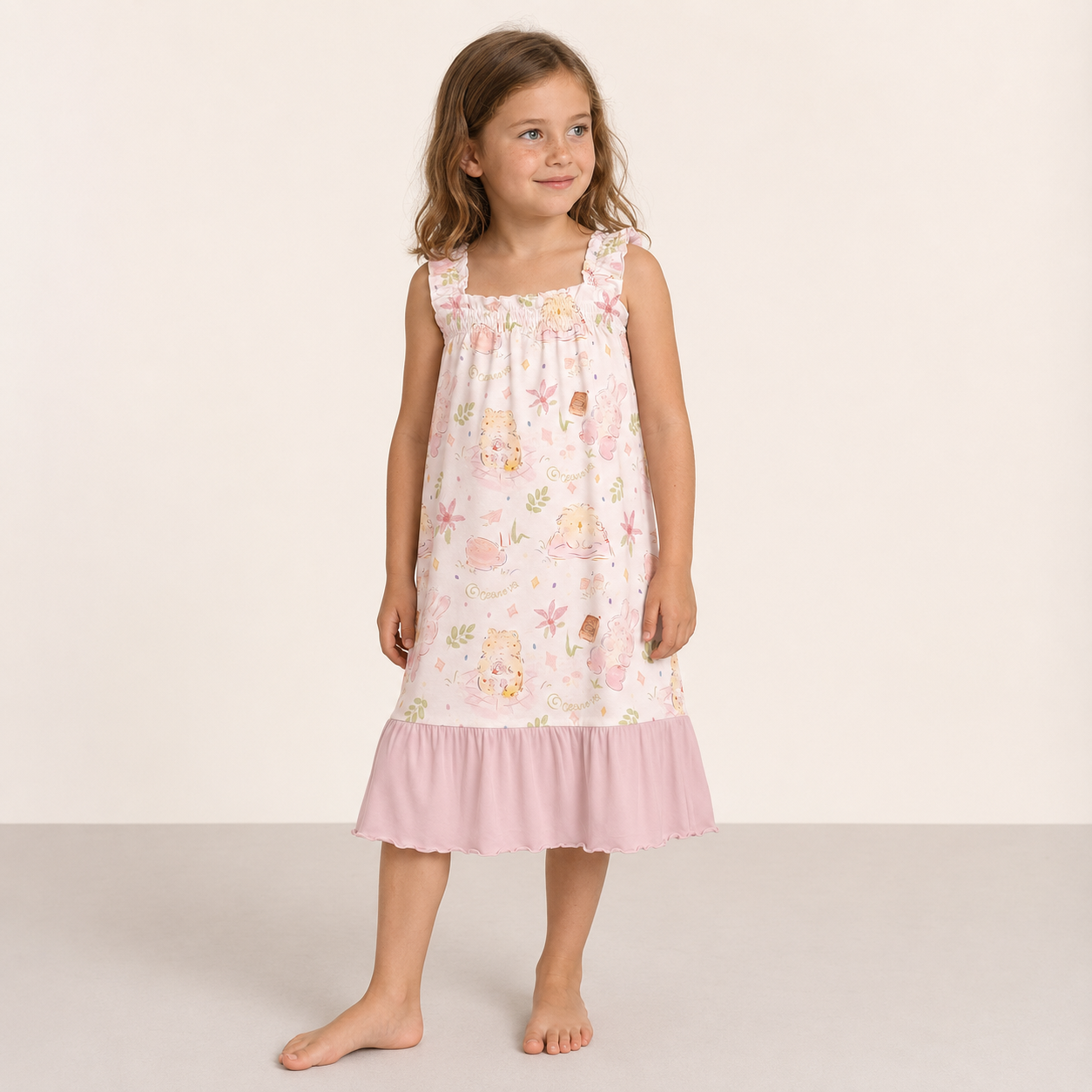 Kids Square-Neck Dress (Dream Meadow)