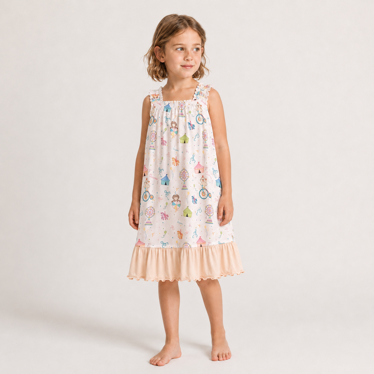 Kids Square-Neck Dress (Carnival Parade)