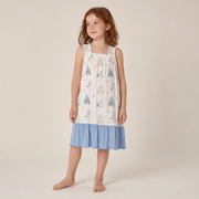 Kids Square-Neck Dress (Ocean Voyage)
