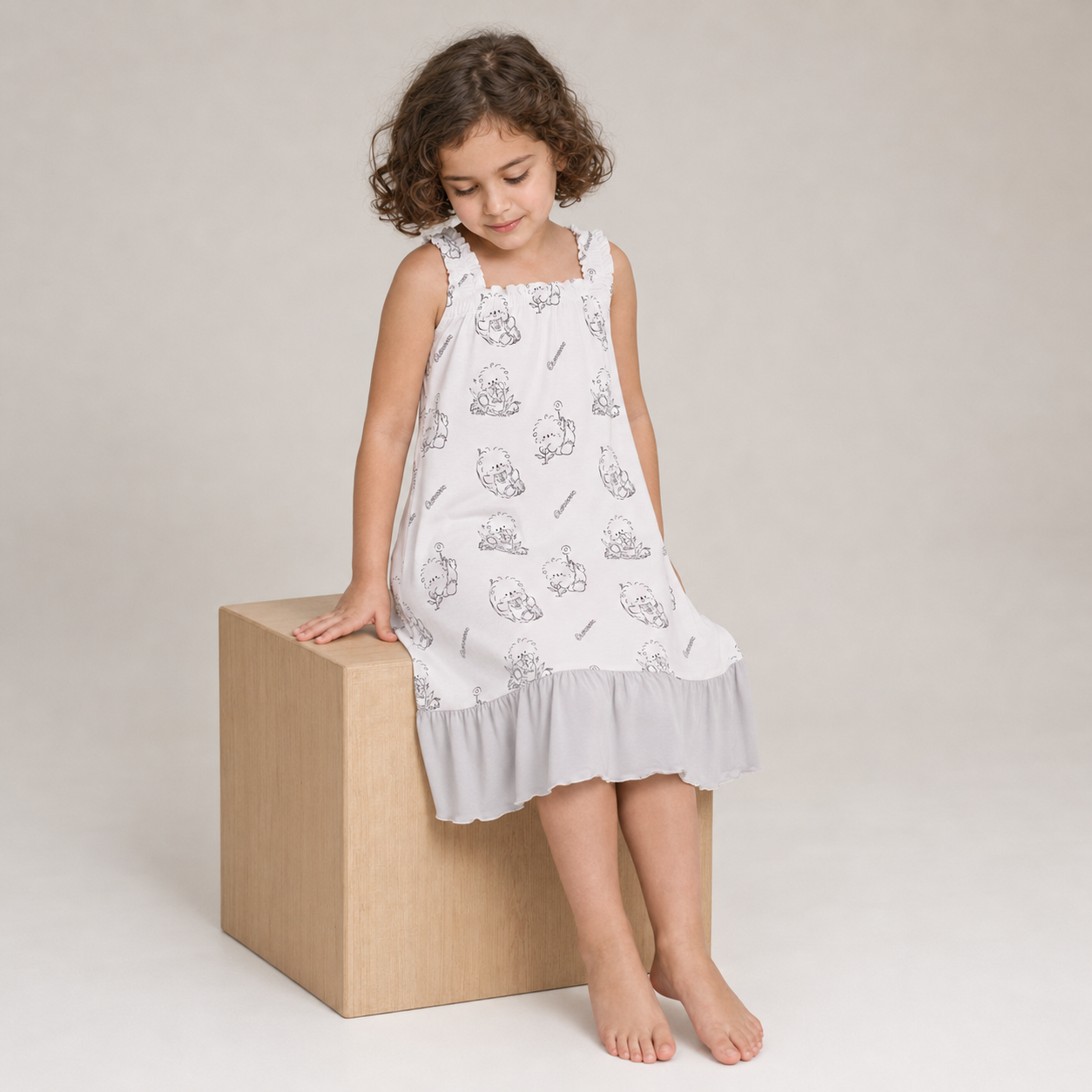 Kids Square-Neck Dress (Doodle Boxie)
