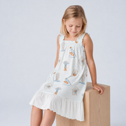 Kids Square-Neck Dress (Merlion Garden)