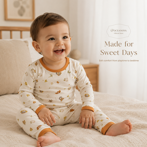 Mini Nova Autumn Bamboo Fiber Baby Long-Sleeved Pajama Collection
