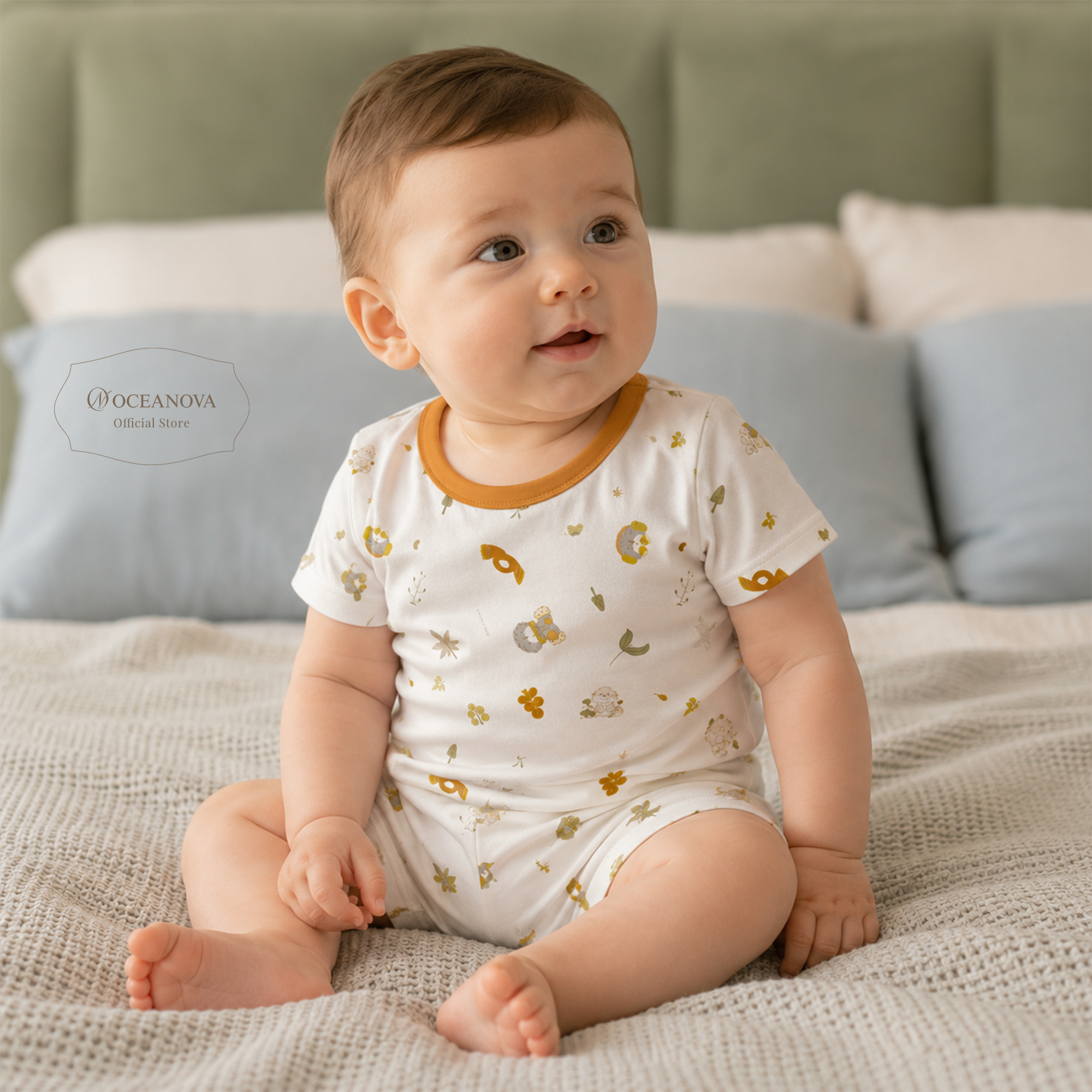 Mini Nova Autumn Bamboo Fiber Baby Short-Sleeve Pajama Collection