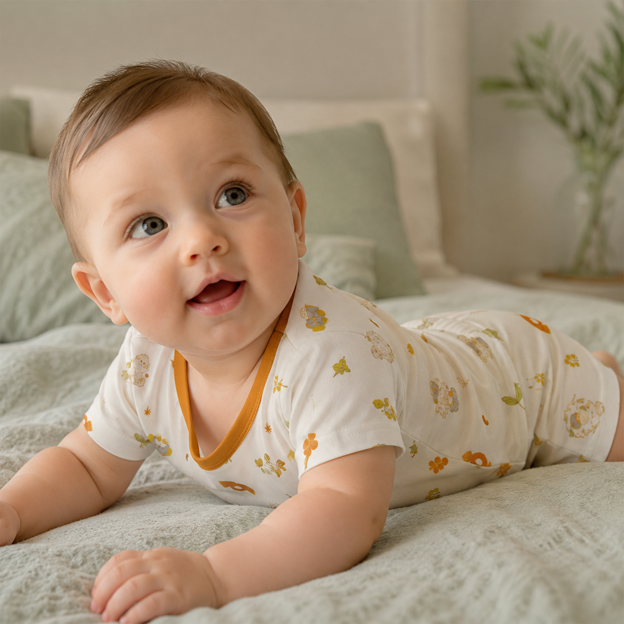 Mini Nova Autumn Bamboo Fiber Short Family Set