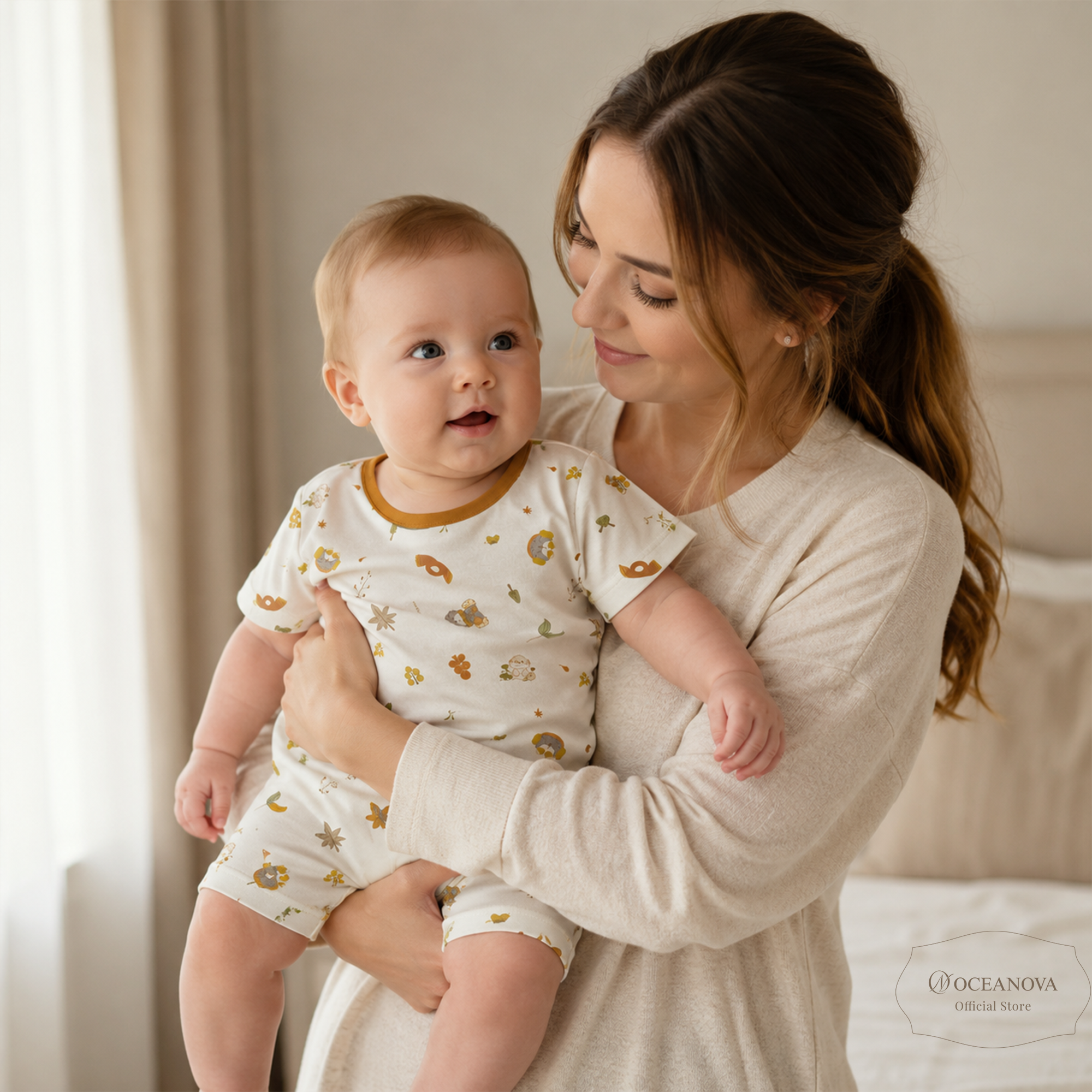 Mini Nova Autumn Bamboo Fiber Short Family Set
