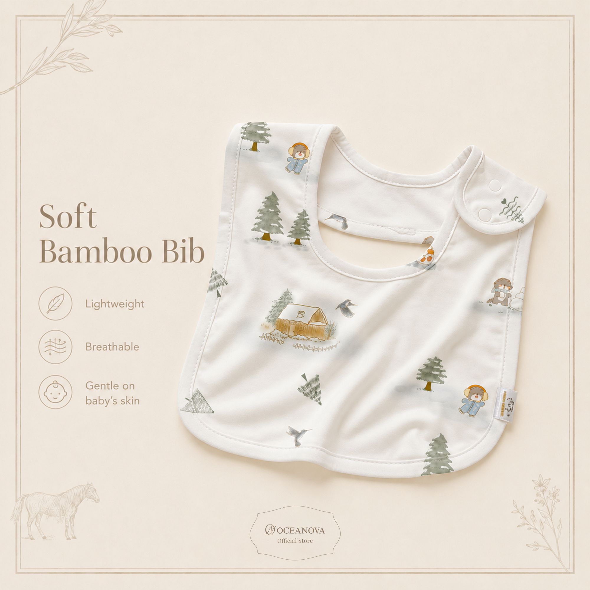 Mini New Star Winter Bamboo Fiber Baby Bib