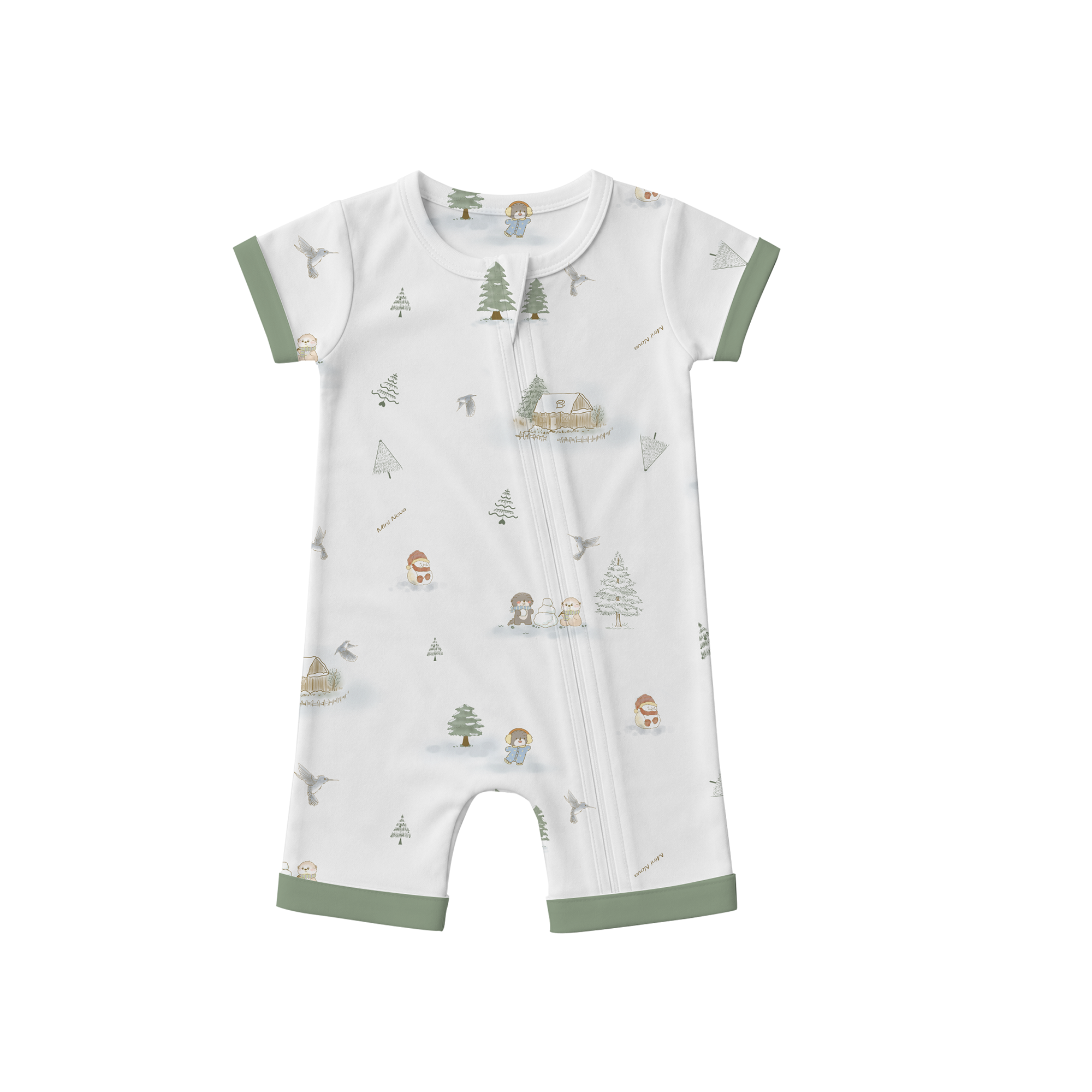 Mini New Star Winter Bamboo Fiber Baby Short Onesie