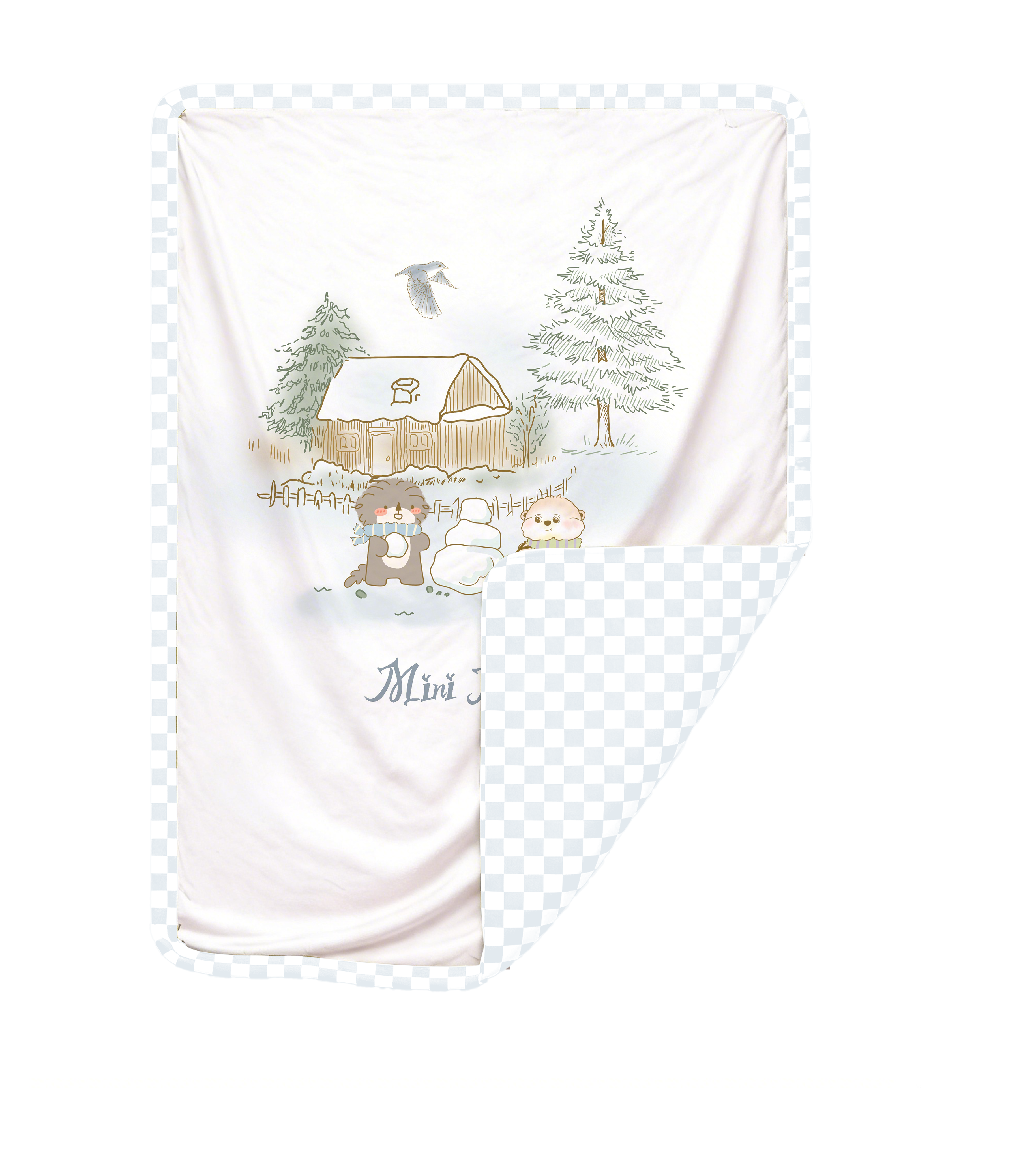 Mini Nova Large Winter Snowman Bamboo Fiber Baby Blanket