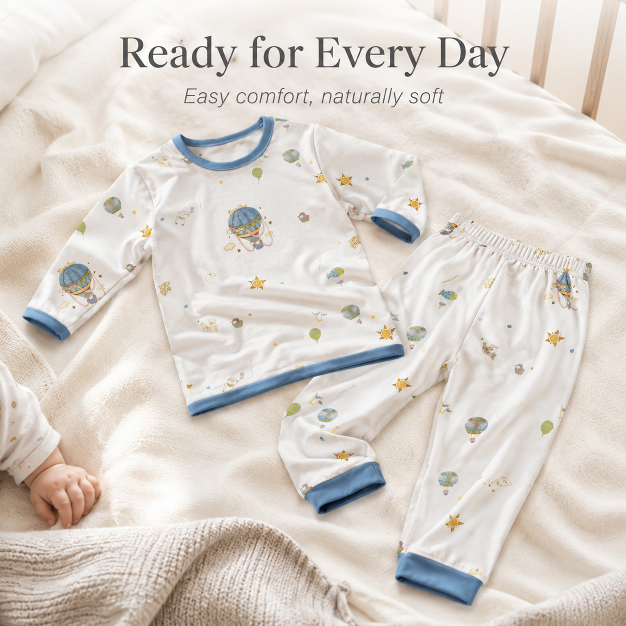 Mini Nova Hot Air Balloon Bamboo Fiber Baby Long-Sleeved Pajama Series