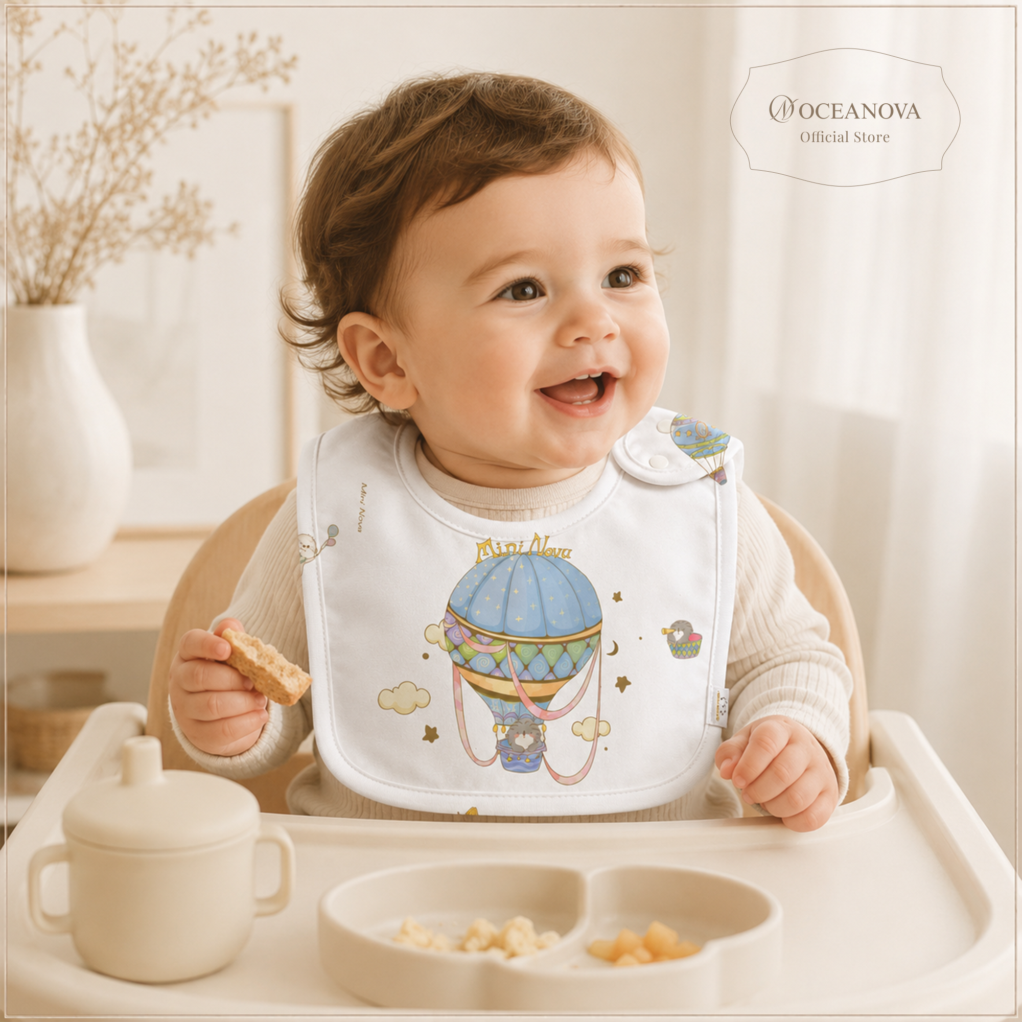 Mini Nova Hot Air Balloon Bamboo Fiber Baby Bib
