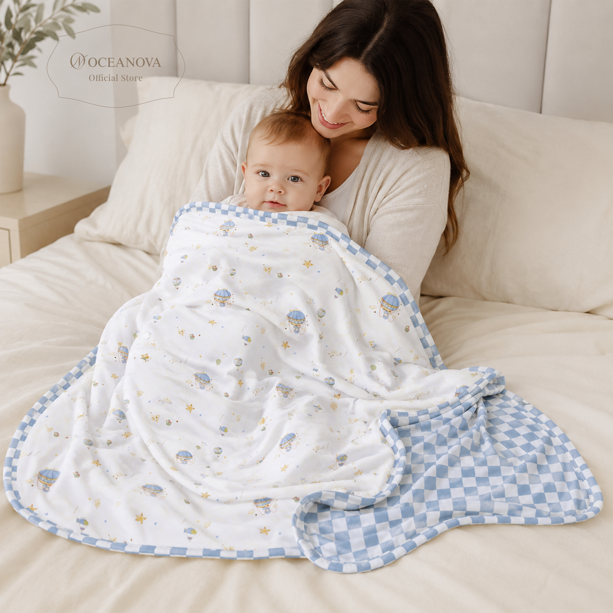 Mini Nova Hot Air Balloon Bamboo Fiber Baby Blanket