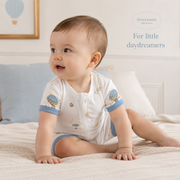 Mini Nova Hot Air Balloon Bamboo Fiber Baby Short Onesie