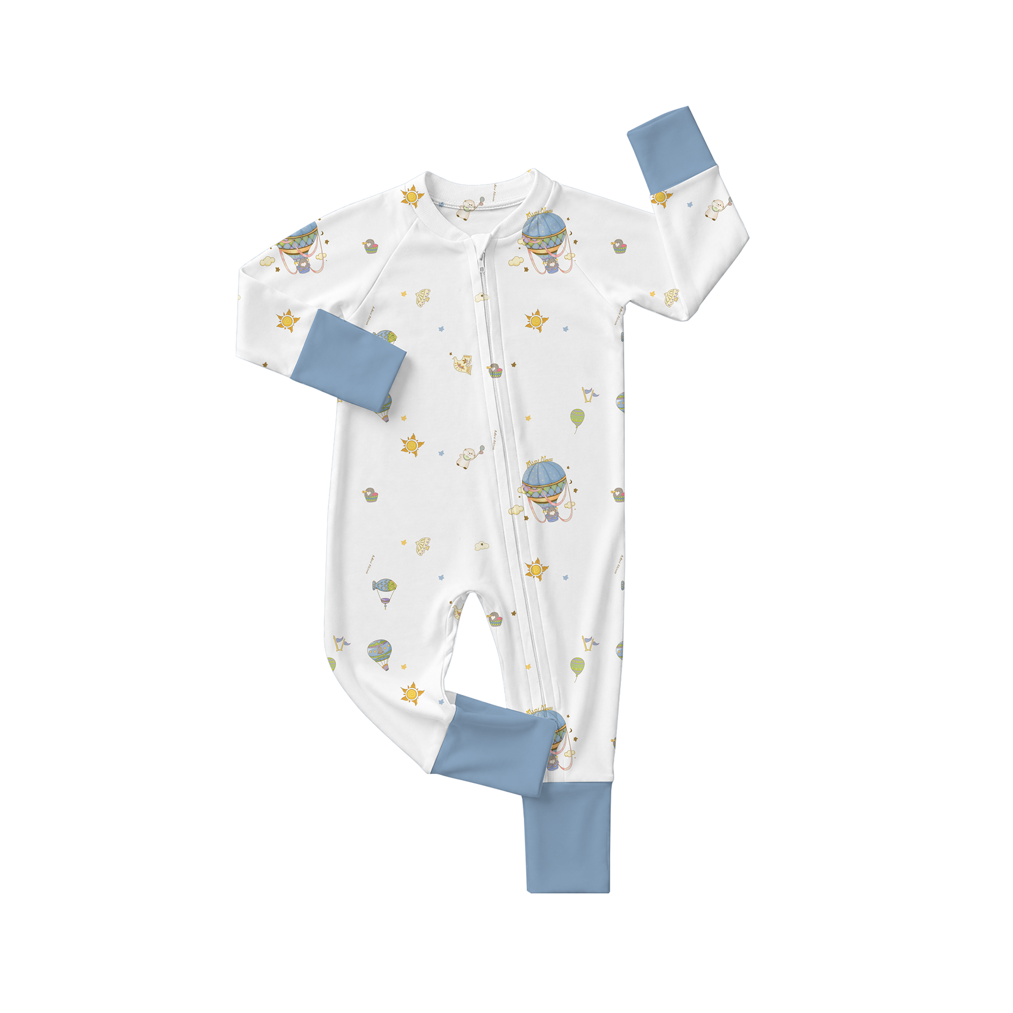 Mini Nova Hot Air Balloon Bamboo Fiber Baby Long Onesie