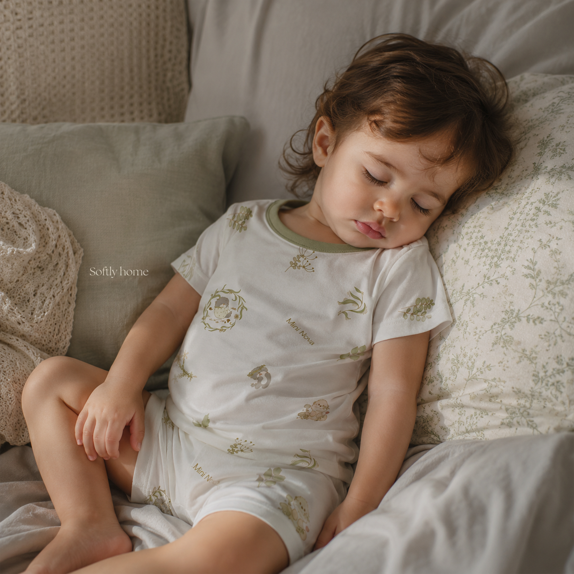 Mini Nova Spring Bamboo Fiber Baby Short-Sleeve Pajama Collection