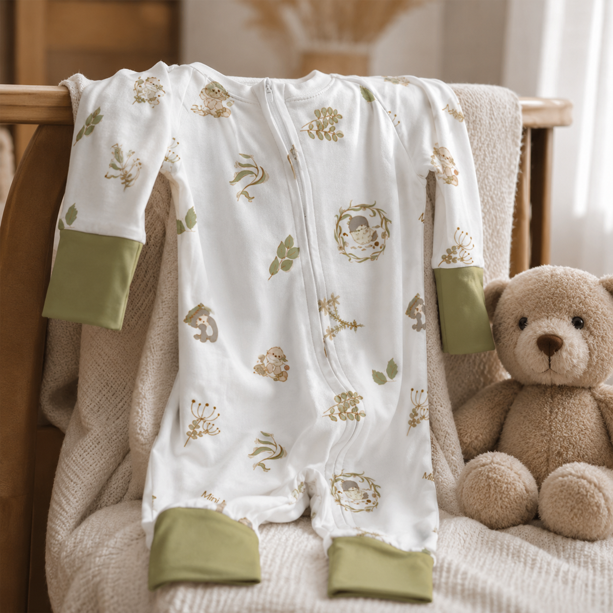 Mini New Star Spring Bamboo Fiber Baby Long Onesie