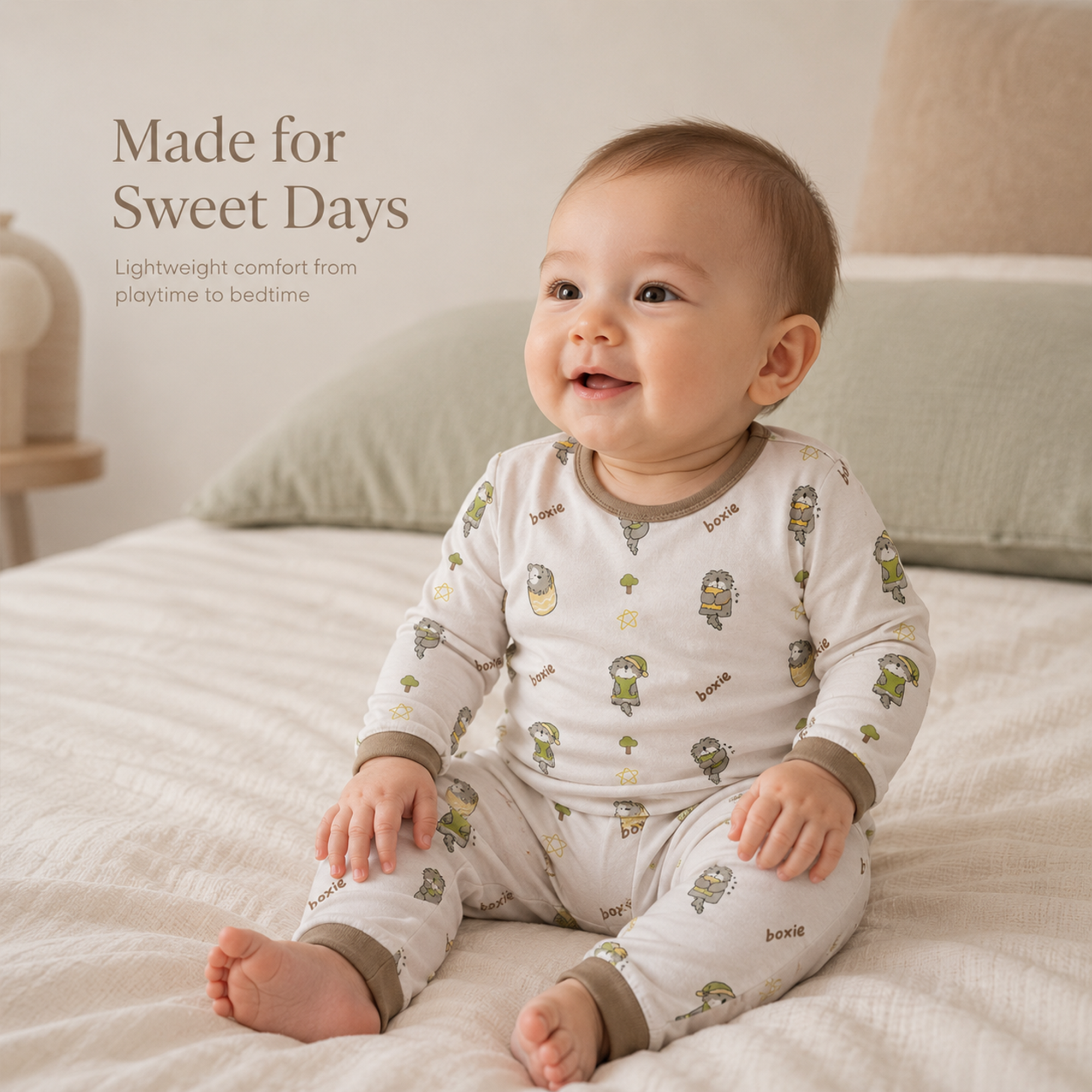 Mini Nova Classic Bamboo Fiber Baby Long-Sleeved Pajama Collection