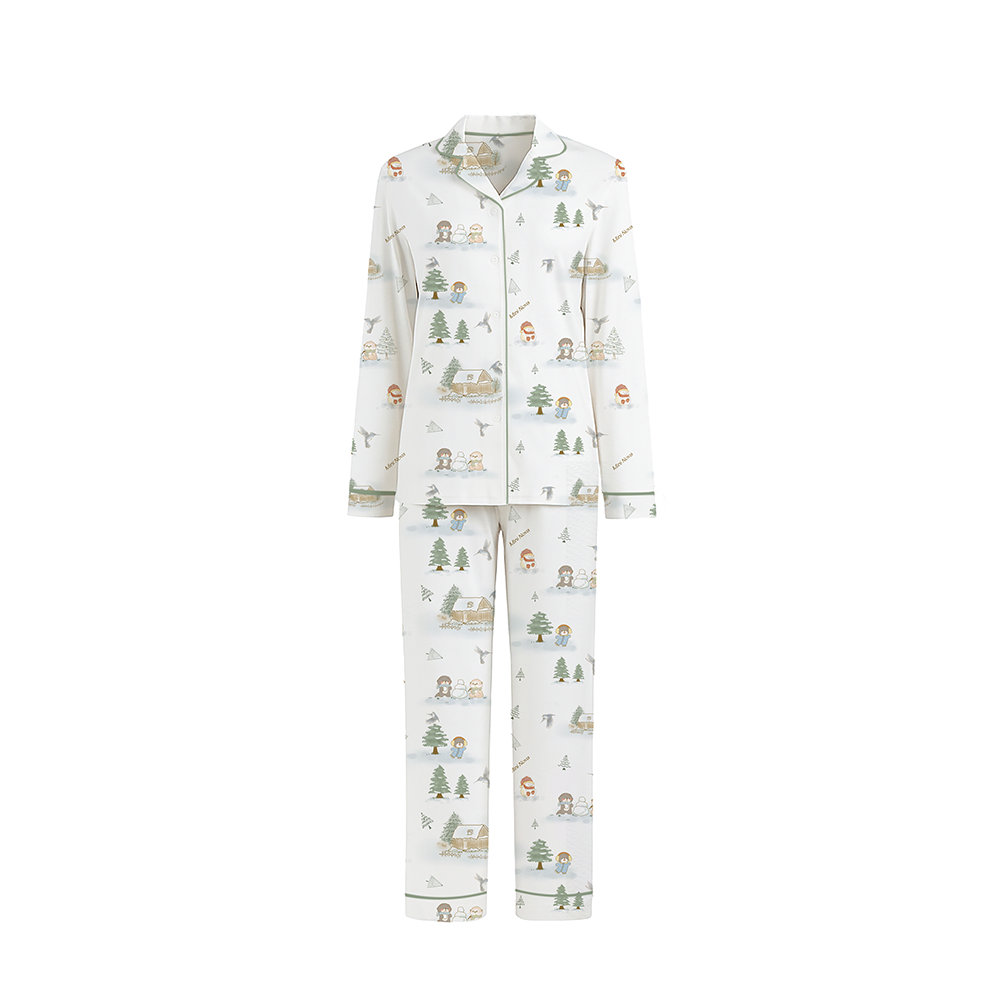 Mini nova Winter Bamboo Fiber Adult Long-Sleeved Pajama Series
