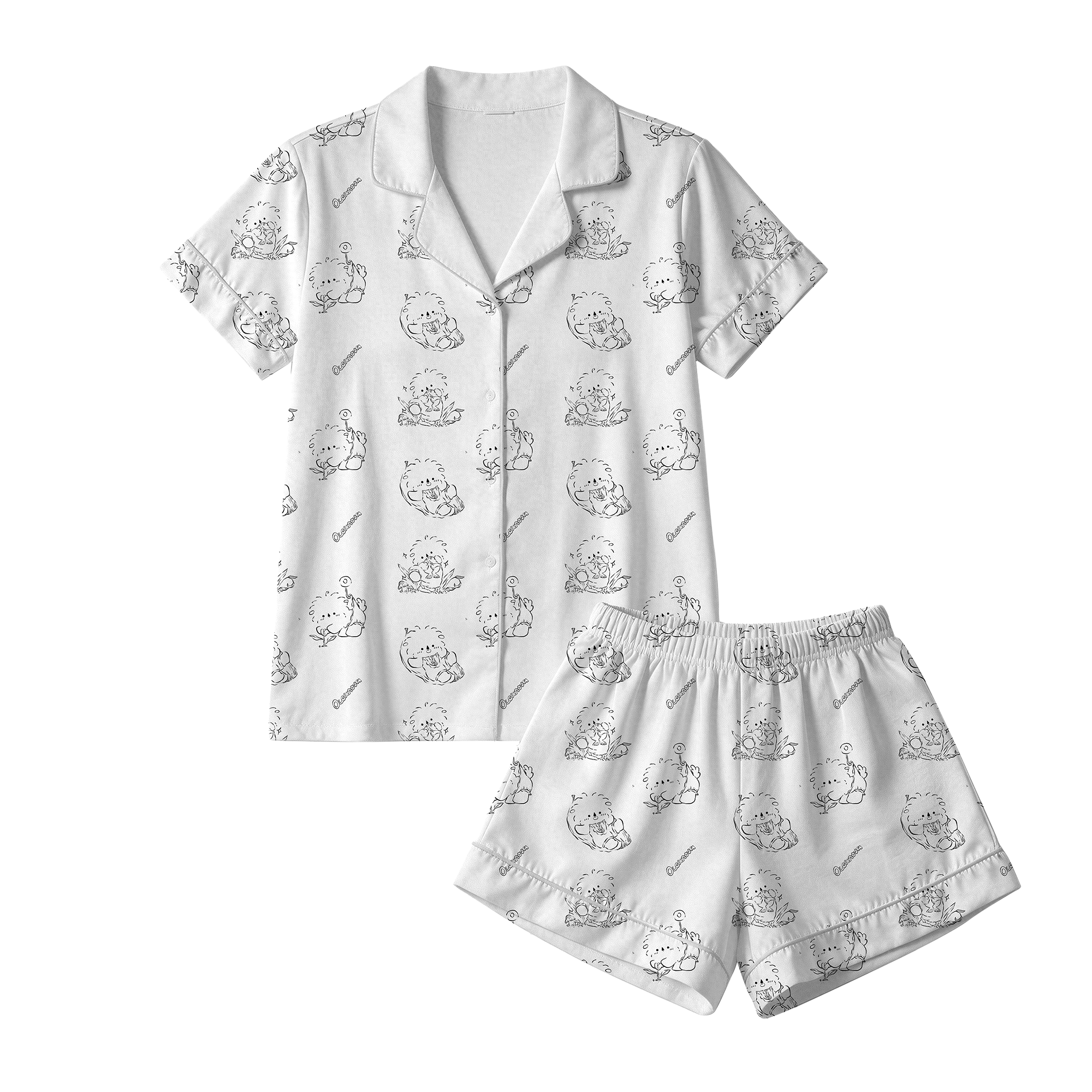 Adult Short Pajama Set（Doodle Boxie）