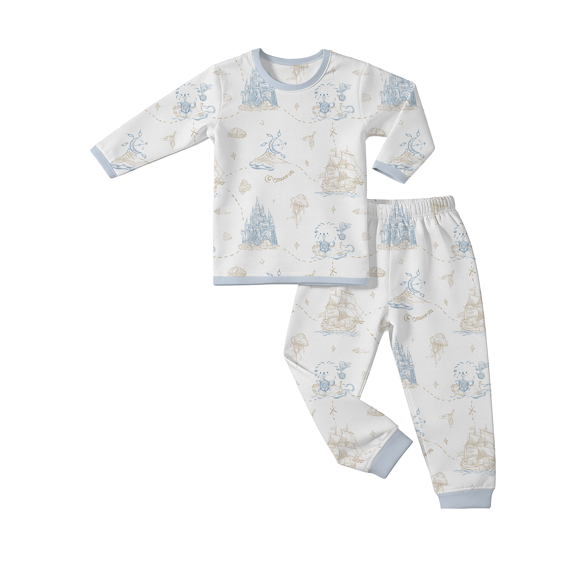Kid 2-piece Pajamas(long)Ocean Voyage