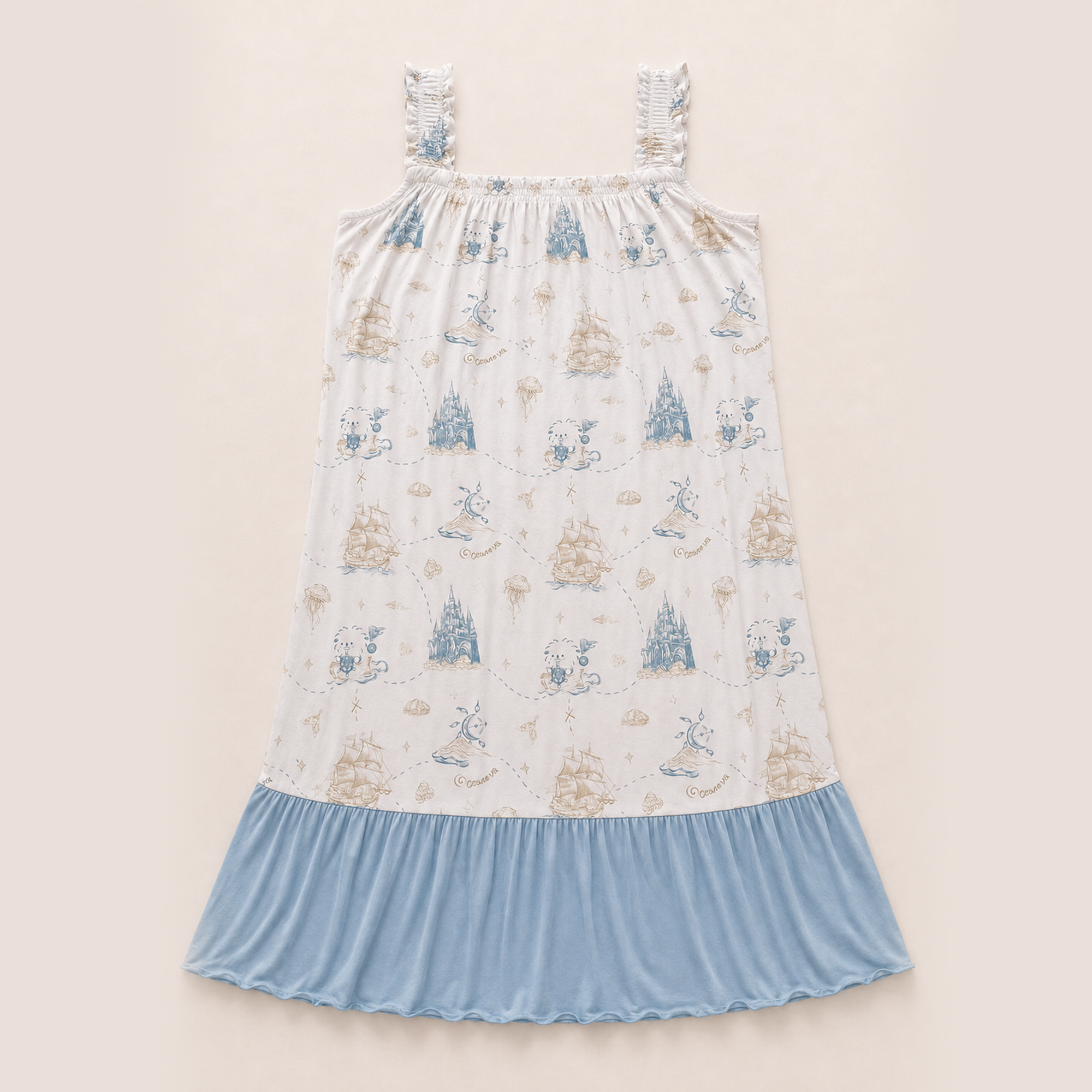 Women's Square-Neck Dress (Ocean Voyage)